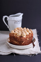 cake with chocolate and coffee