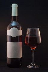 wine bottle and glass