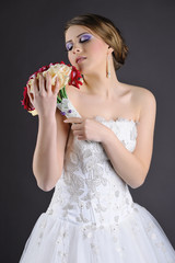 Beautiful bride in studio shooting