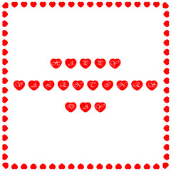 Valentine's card with wishes written on hearts