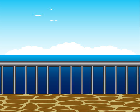 Platform with type on sea