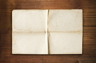 old wood background with empty paper
