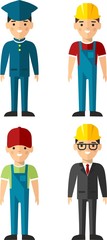 Set of people icons. Occupation avatars in colorful style.