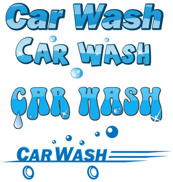 car wash symbol set isolated on white