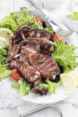 Grilled Calamari with Salad