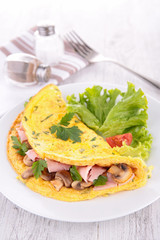 omelet and vegetables