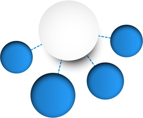 Abstract infographics with paper round notes.
