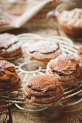 chocolate cakes bouchee  of a cream puff