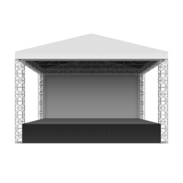 Outdoor concert stage, truss system