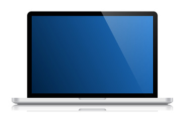 glossy laptop isolated on white