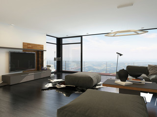 Large living room overlooking countryside © XtravaganT