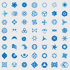 Unusual Icons Set - Isolated On Gray Background