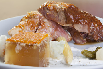 Pork jelly with pork roast