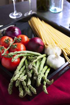 Asparagus and Linguini Vertical