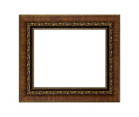 Fototapeta premium Gold frame isolated on white background