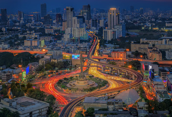 Bangkok city night view