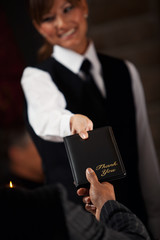 Restaurant: Server Drops Off Bill For Dinner