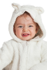 Baby boy dressed as bunny