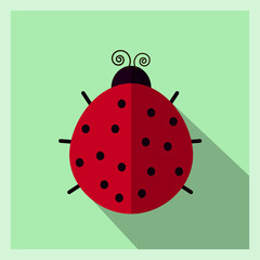 Ladybird icon flat vector illustration