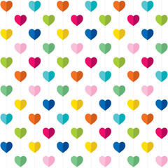 colorful heart shape pattern design vector