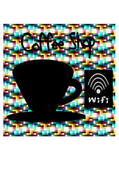 Abstract Coffee silhouette, Wifi symbol in coffee shop vector