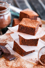 Homemade chocolate brownies