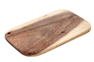 Wooden kitchen board isolated on white background