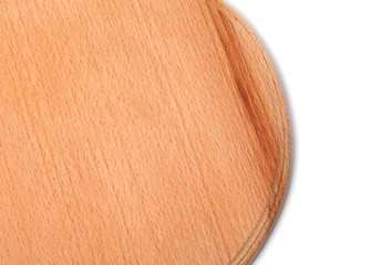 Wooden kitchen board isolated on white background