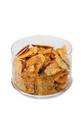Cheese crackers home made in a glass cup