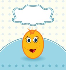 easter card with egg character