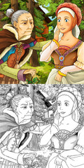 Cartoon fairy tale scene - illustration for children