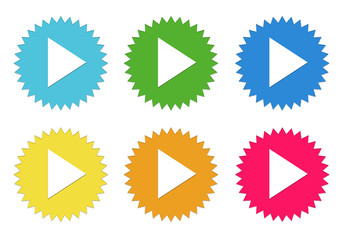 Set of colorful stickers icons with arrow symbol