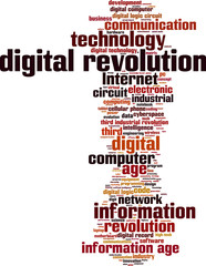 Digital revolution word cloud concept. Vector illustration