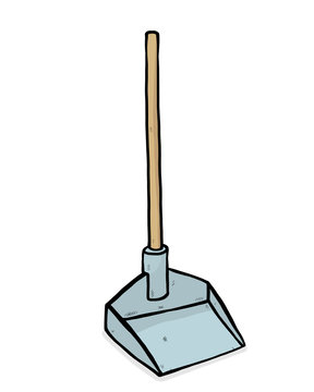 dustpan with wooden handle cartoon clip art preview
