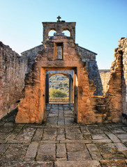 Church ruins in historical village of Castelo Mendo, Portugal