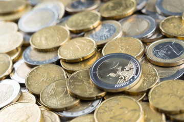 Ammasso di monete euro