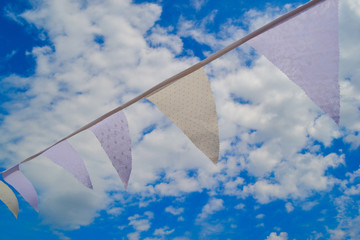 Bunting across blue sky