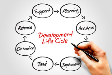 Circular flow chart of life cycle development process