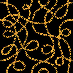 Golden chains on black background.