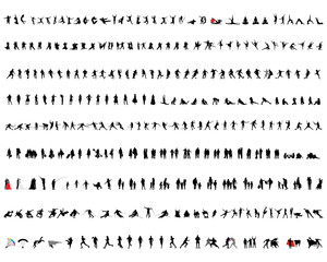 Black silhouettes of people 2, vector