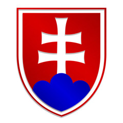 simply isolated illustration of metallic Slovak emblem