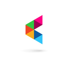 Obraz premium Letter C mosaic logo icon design template elements