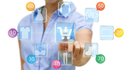 Woman shopping online