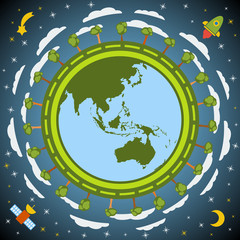 Fototapeta premium Earth planet globe. Vector.
