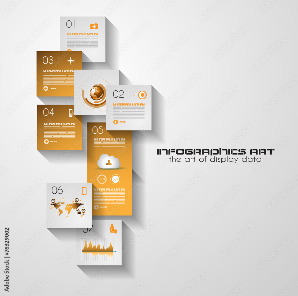 Poster modern ui flat style infographic layout for data display