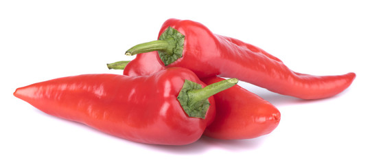 Red peppers in closeup