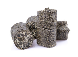 Briquette of sunflowers seeds