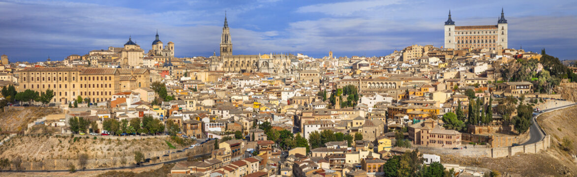 medieval Toledo, panoramic image, Spain