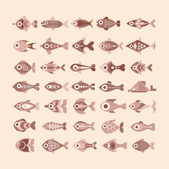 Fish icon set