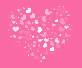 Abstract  Soft Hearts for Valentines Day Background Design.